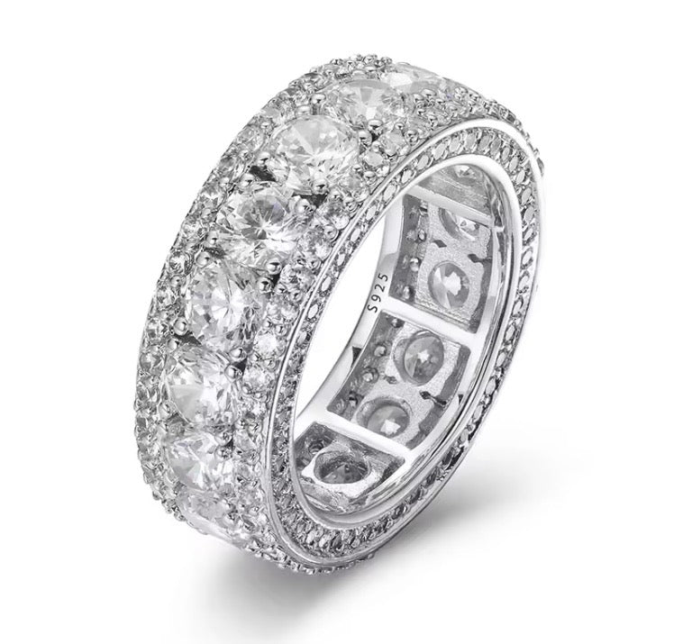 AMG Moissanite Ring Real 925 Sterling Silver