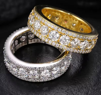 AMG Moissanite Ring Real 925 Sterling Silver